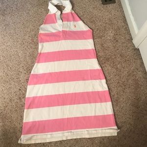 Ralph Lauren pink striped halter dress